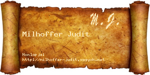 Milhoffer Judit névjegykártya