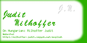 judit milhoffer business card